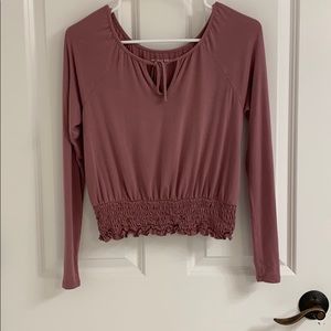 AE Soft and Sexy Mauve Bubble Elastic Top